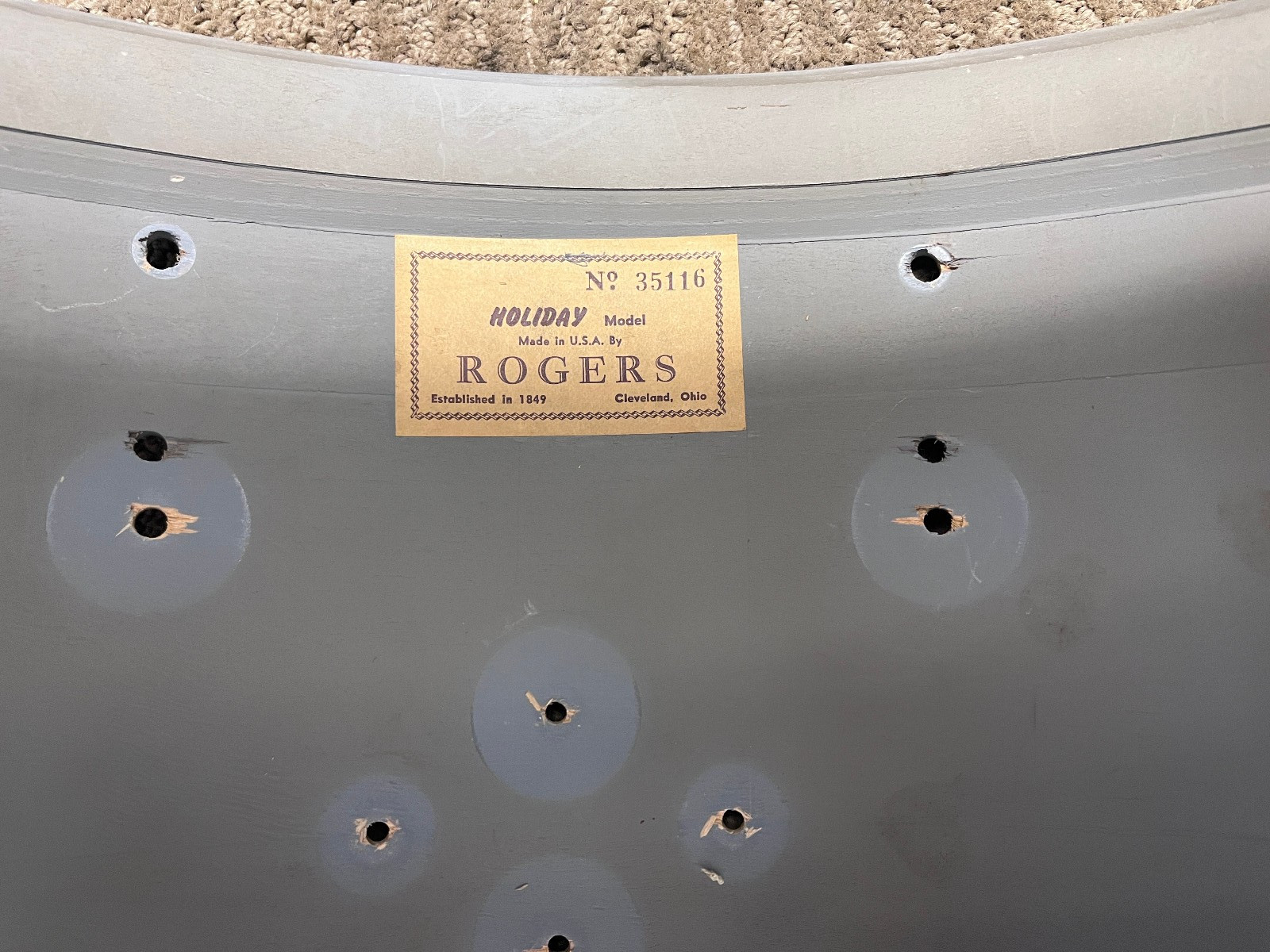 ROGERS Cleveland Buddy Rich Holiday Drum Set Blue Onyx Wood Dyna Canister Throne