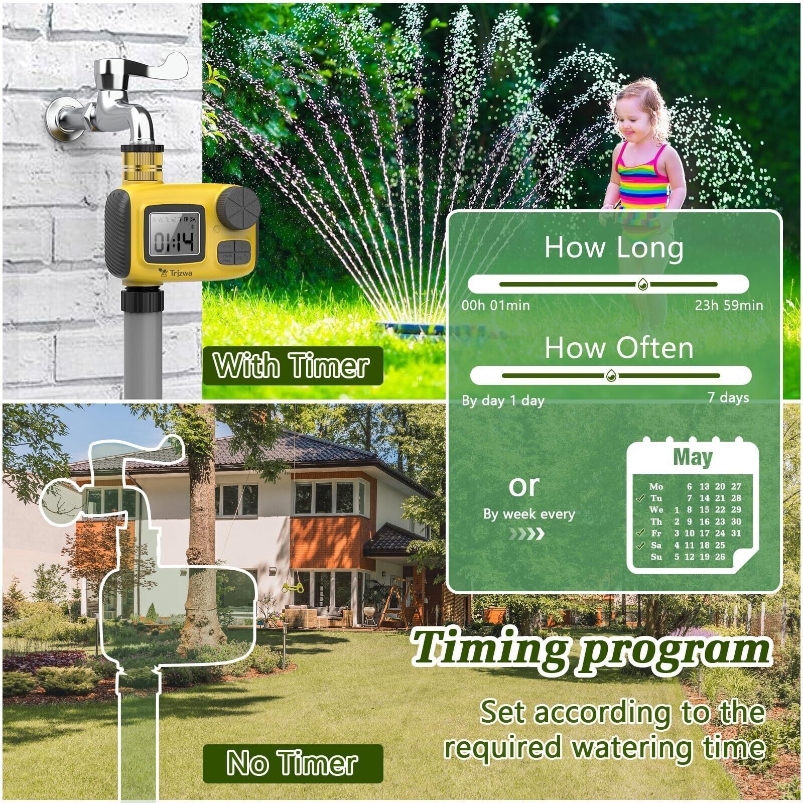 Sprinkler Timer Programmable Water Timer for Outdoor Garden Hose Sprinkler Timer