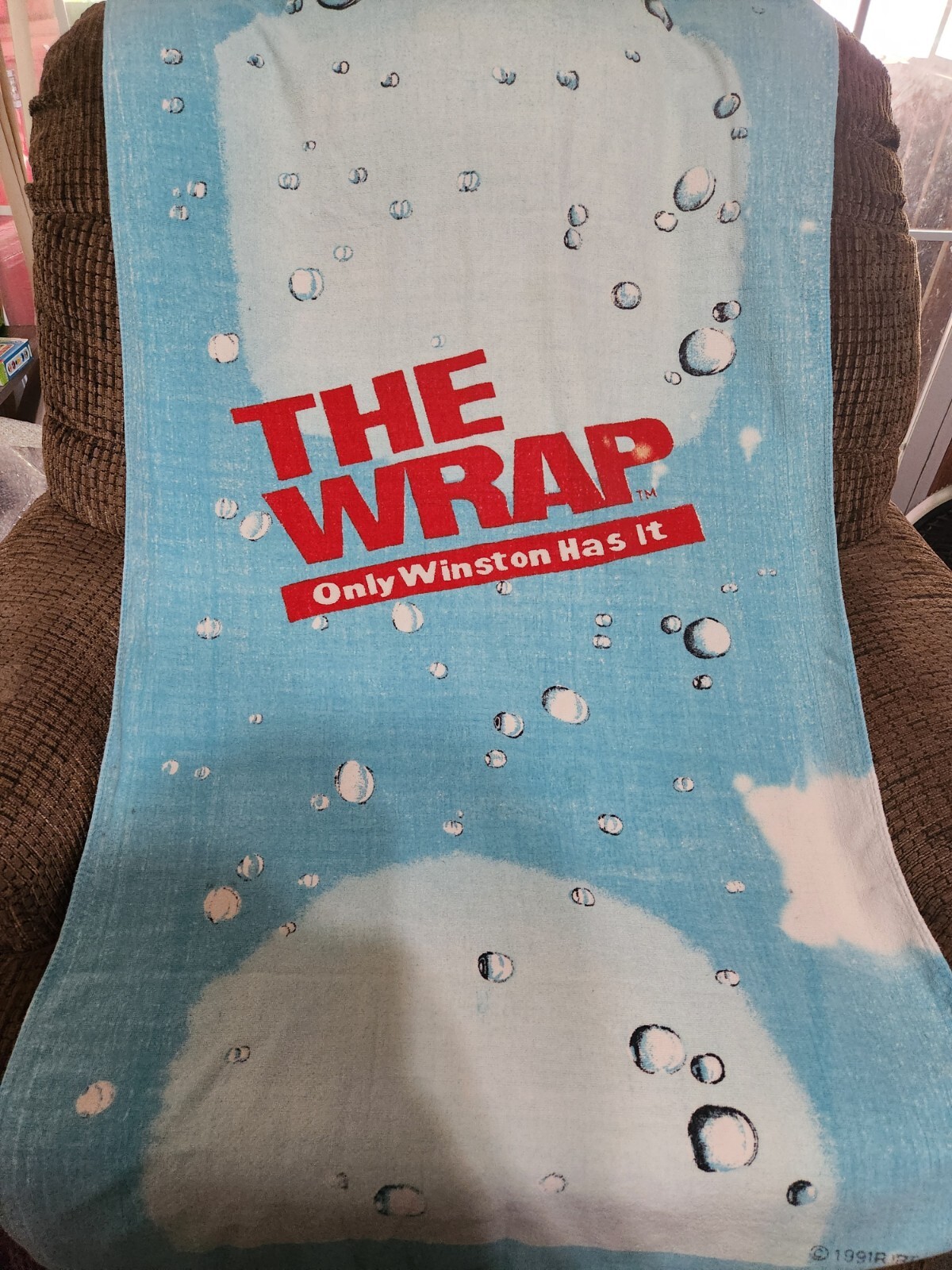Vintage Winston Cigarette Beach Towel The Wrap Only Winston Has It 59"