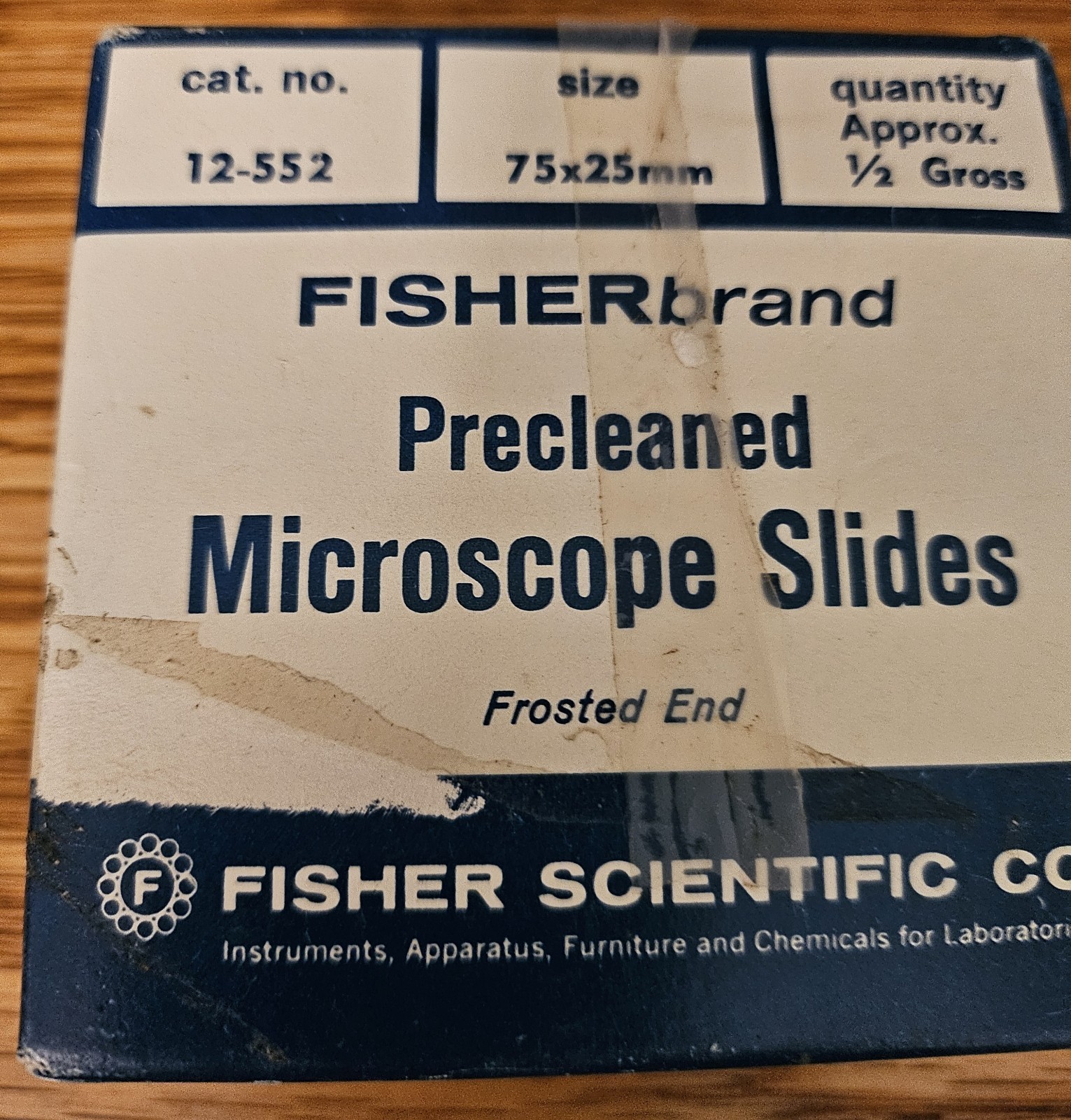FISHERbrand Precleaned Microscope Slides Frosted,12-552.75x25, 70, Open Box