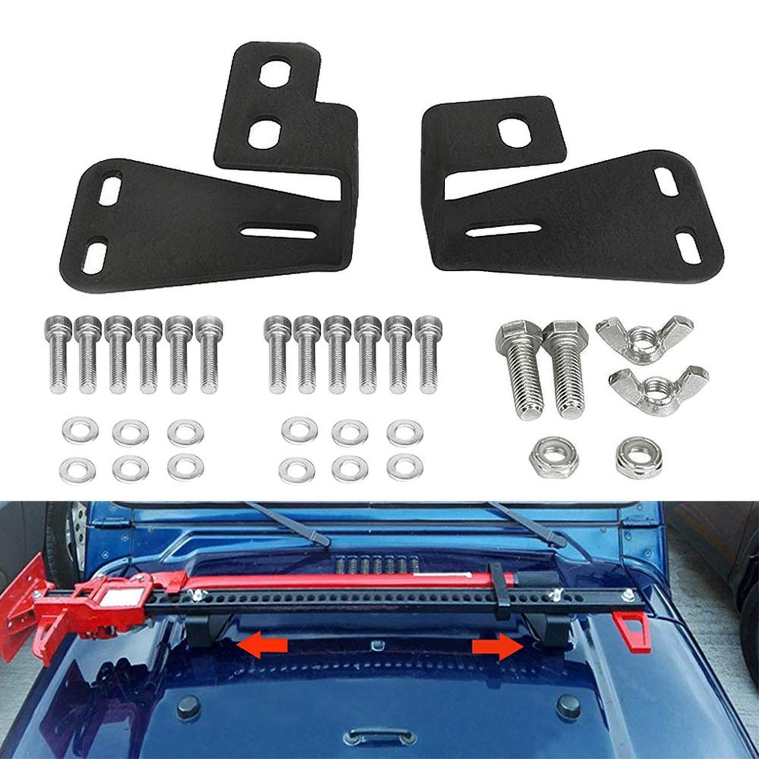 High Lift Jack Mount Hood Bracket for Jeep Wrangler CJ 1944-1986 / YJ 1987-19...