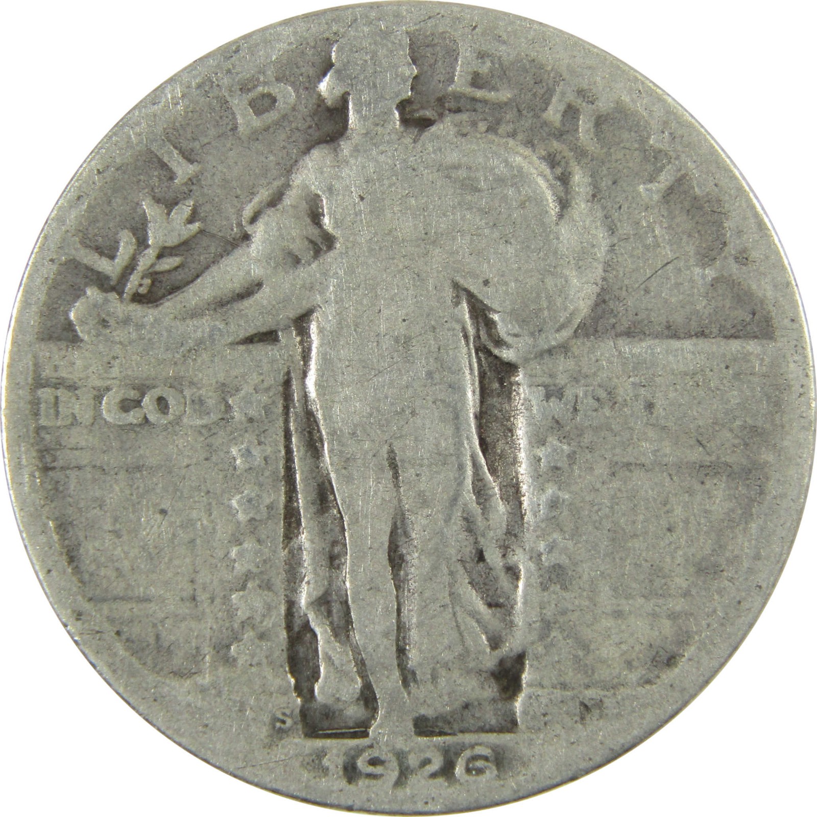 1926 S Standing Liberty Silver Quarter G Good 25c Coin SKU:CP909