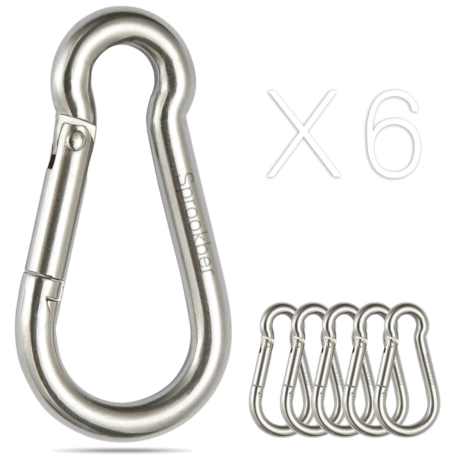 Versatile Spring-loaded Stainless Steel Carabiners - Perfect for Camping Gear