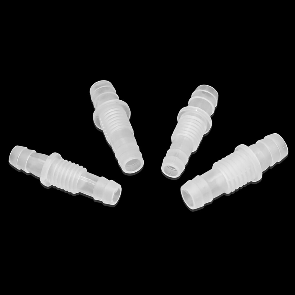 Plastic Bulkhead Connector Straight Barbed Threaded Fitting & Nut Inlet Outlet