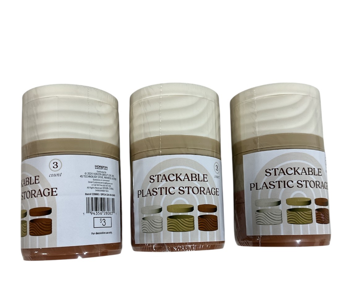 Storage Containers 6 pack Stackable 3"x6"