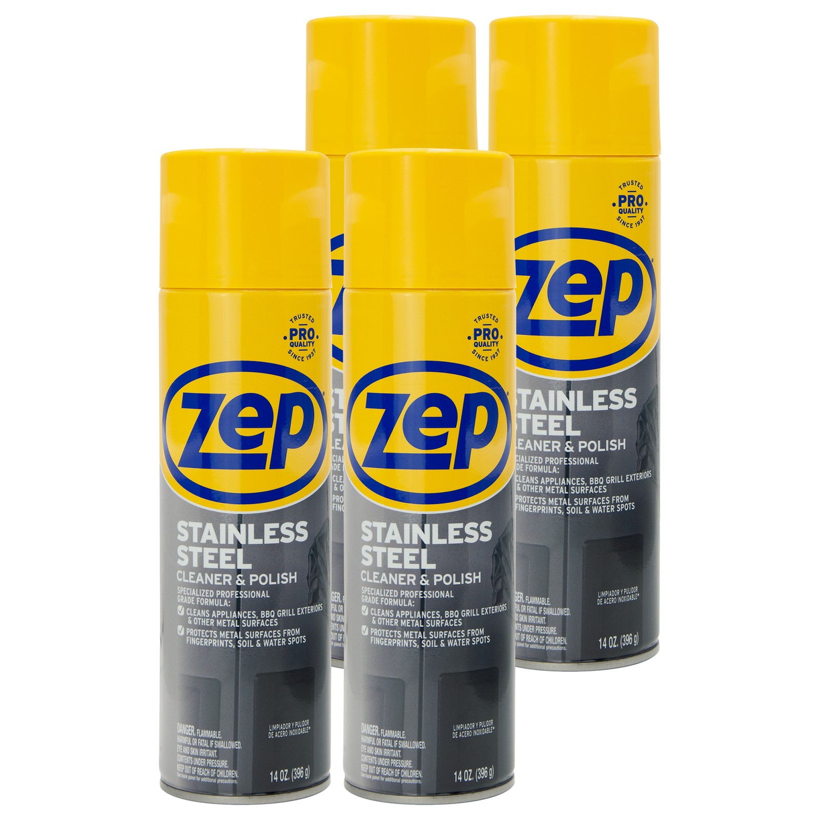 Zep Stainless Steel Cleaner and Polish 14 oz (Case of 4) ZUSSTL14 - Protects