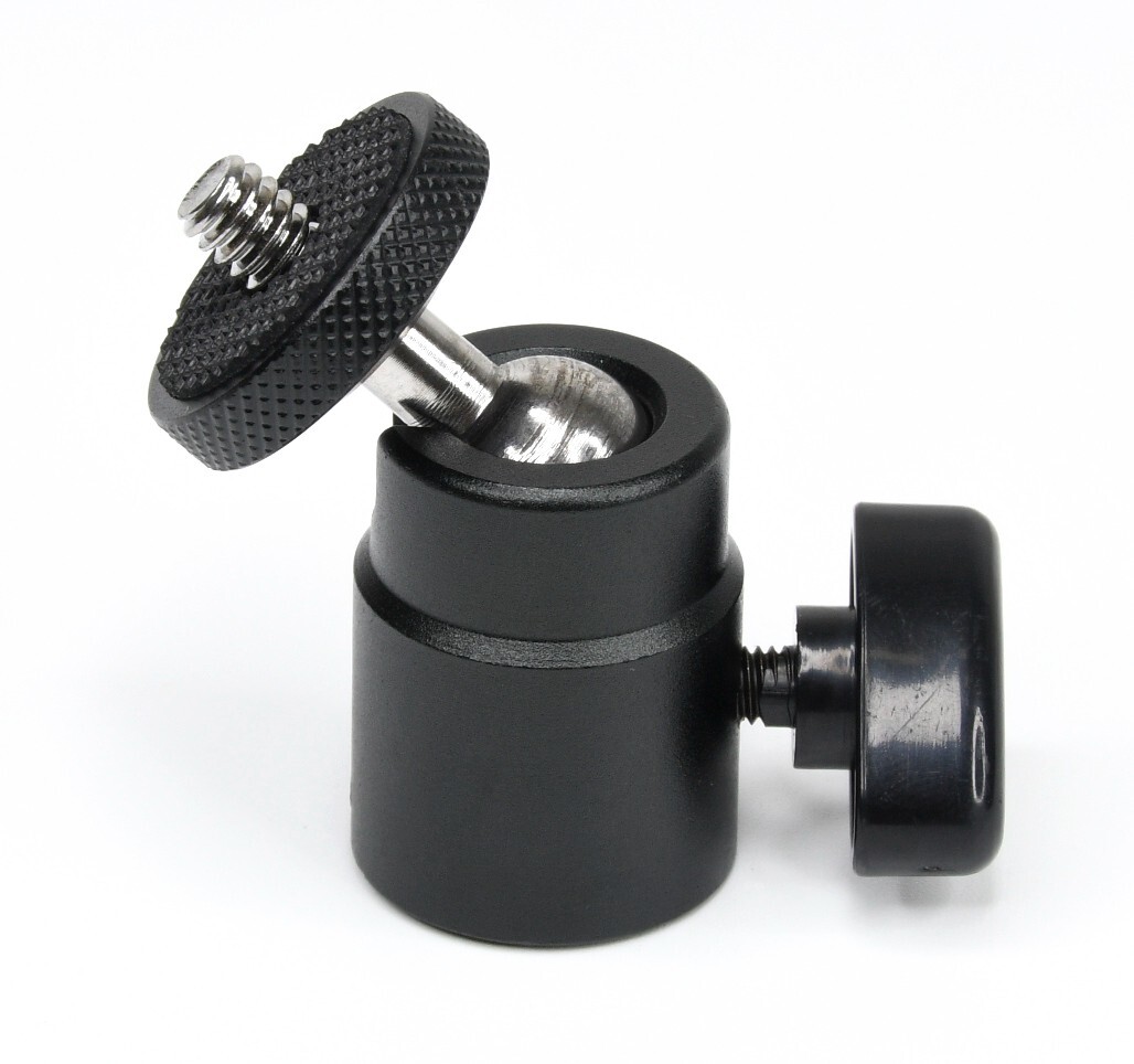 360° Mini Tripod Ball Head,  ¼ Screw Thread Base Mount w Rubber Padding