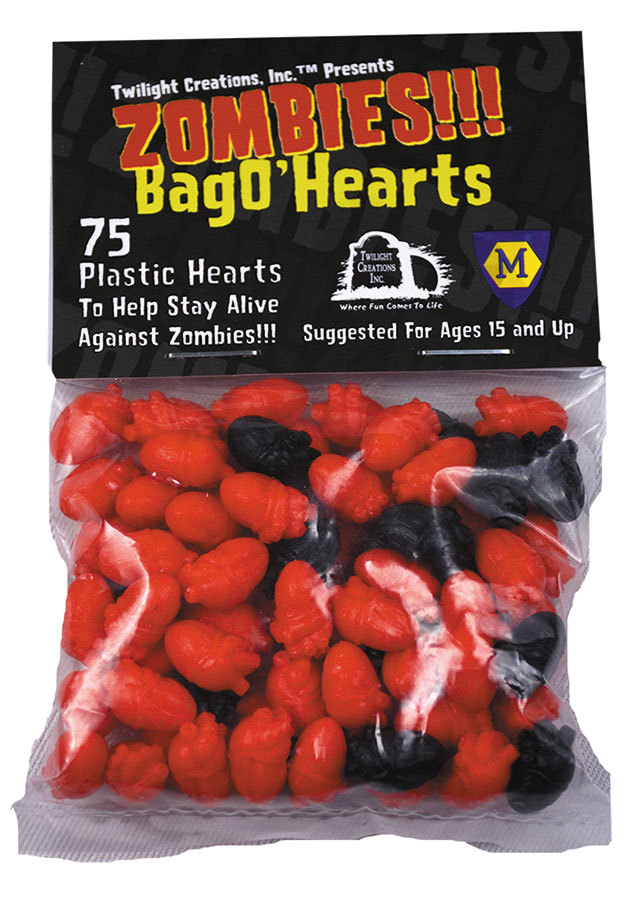 Bag O' Hearts Small Plastic Markers Tokens Zombies!!! TLC 2028 Twilight Creation
