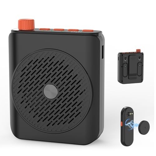 Voice Amplifier for Teachers, Dual Wireless Microphone Portable PA System Black