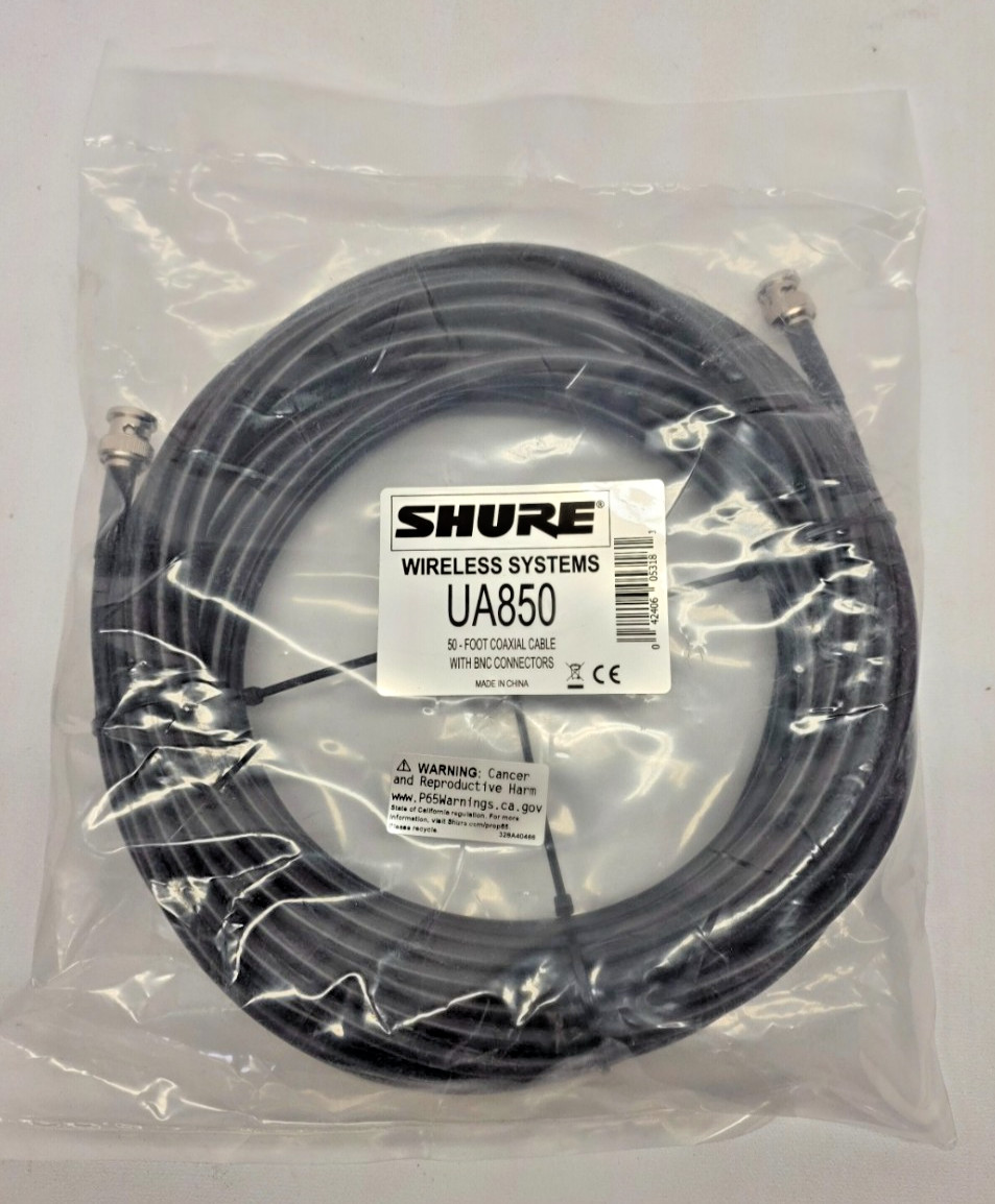 Shure UA850 50ft BNC Antenna Extension Cable Wireless Mic System NEW