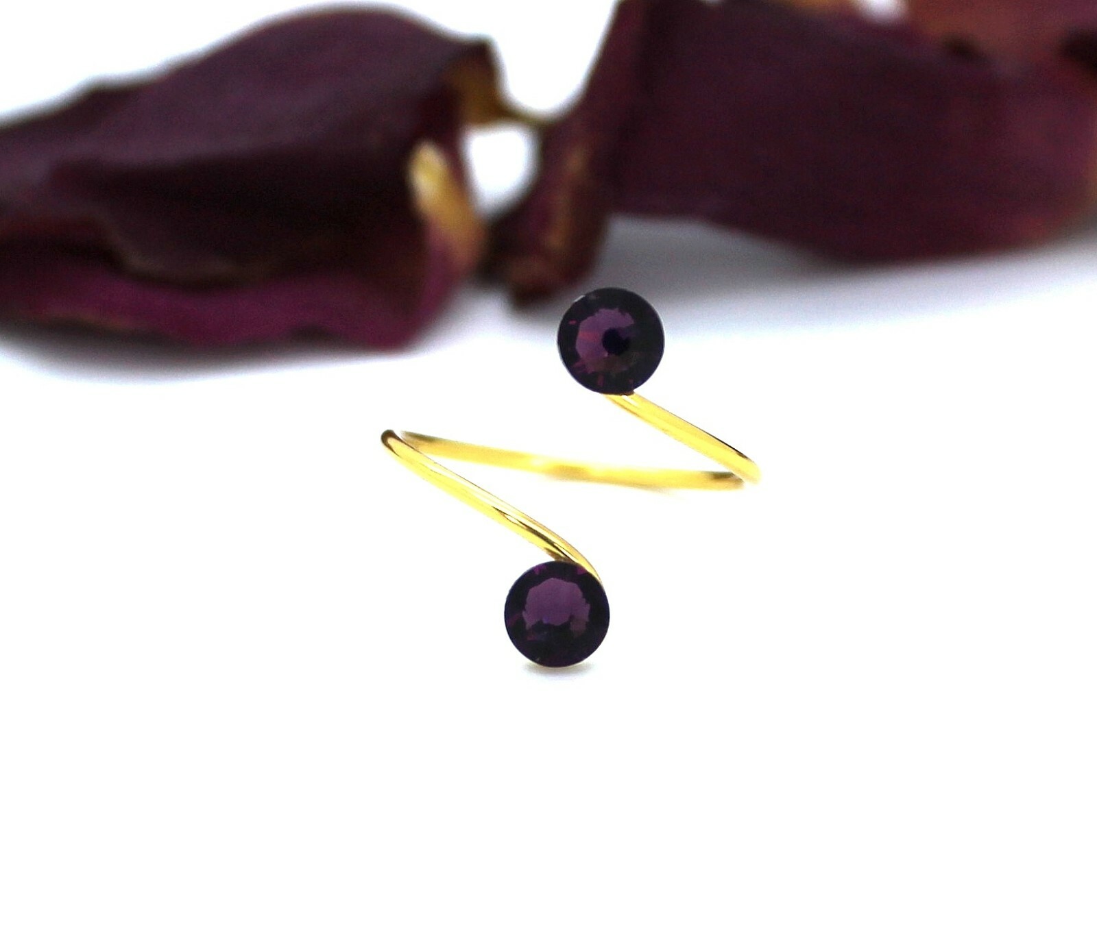 Premium Range Toe Rings Choose a Finish made with Amethyst Swarovski Elements