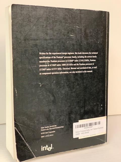 PENTIUM PROCESSORS FAMILY DEVELOPERS MANUAL 1995 (VOL 1: PENTIUM PROCESSORS)