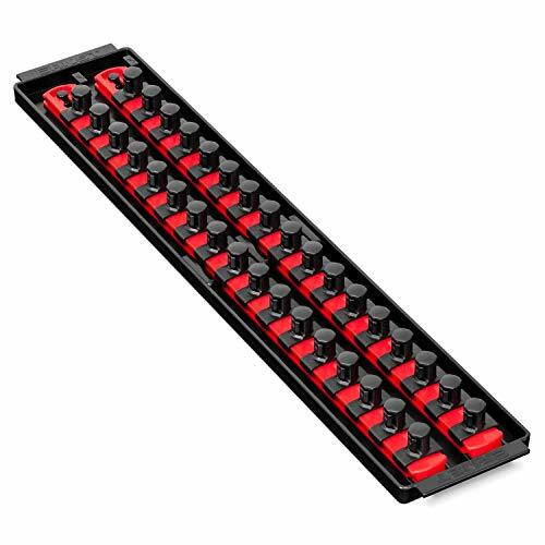 Ernest 8454 Socket Boss, 2 Rail Socket Tray, Red - 1/2" Drive