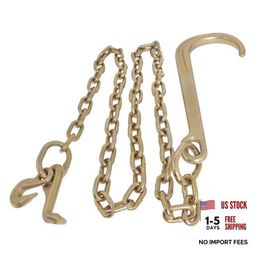 5/16 x 6 FT G70 Tow Chain 15 J Hook Mini R Hook | Replacement for Recovery