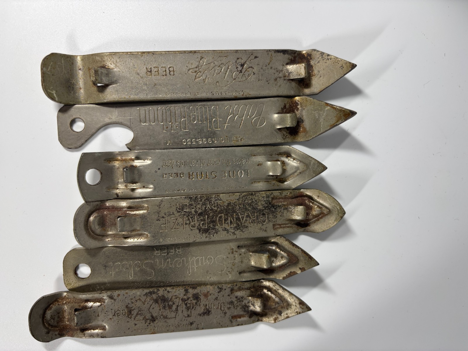 Lot 6 Vintage Beer Church Key Bottle Can Openers Blatz Lone Star Jax Southern Se
