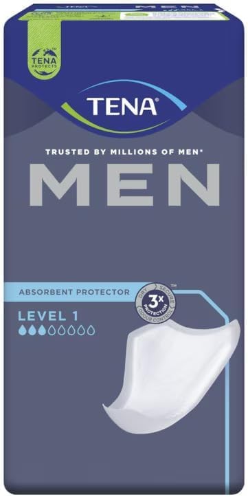 TENA Men Level 1 Incontinence Pads for Men - Light Absorbency, Discreet Daily