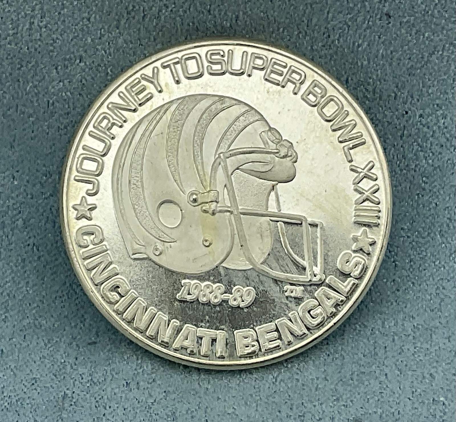1 oz .999 Silver Round CINCINNATI BENGALS 1988-89 SUPER BOWL XXIII