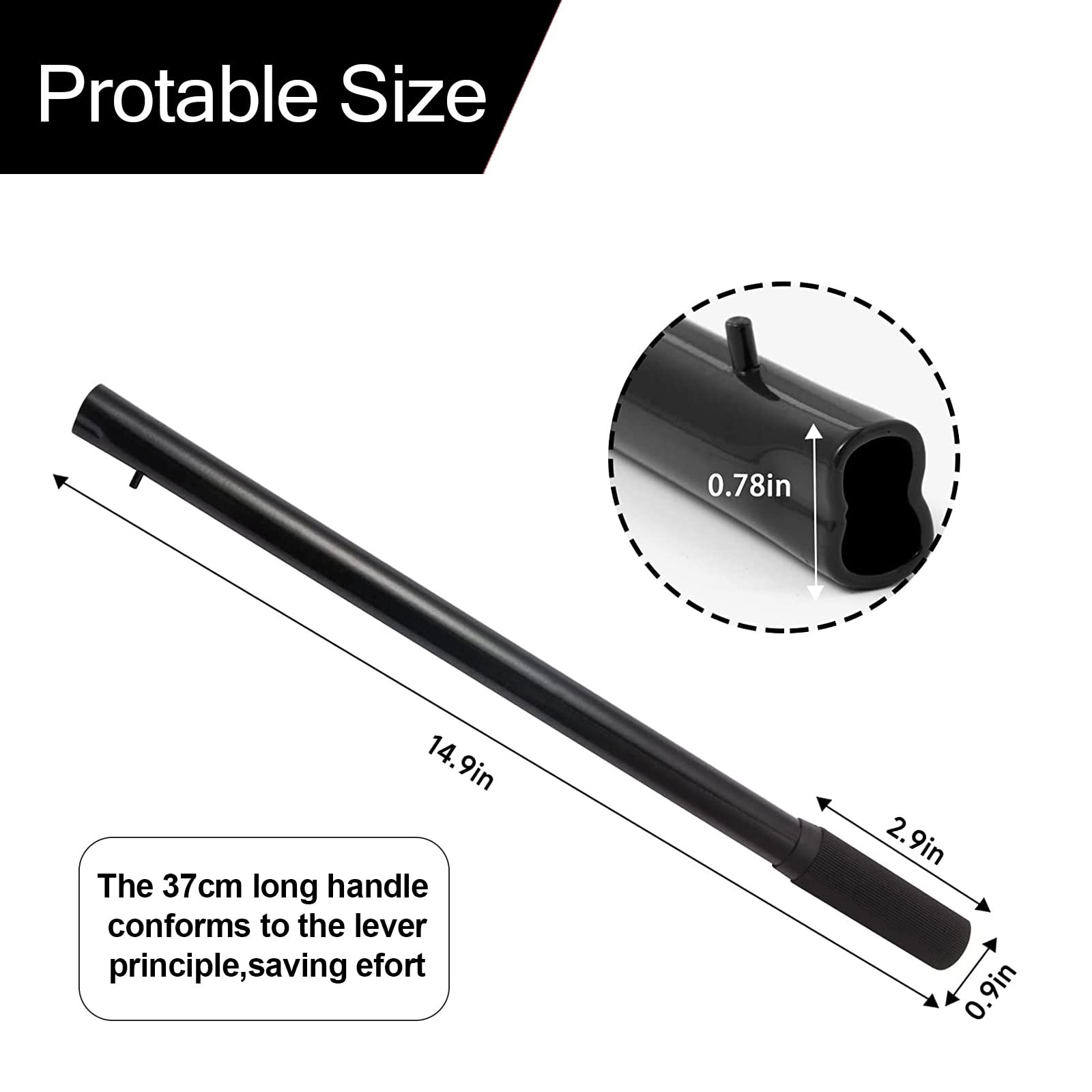 ANCKNE Horizontal Hydraulic Jack Handle 2 Ton, Replacement, Black
