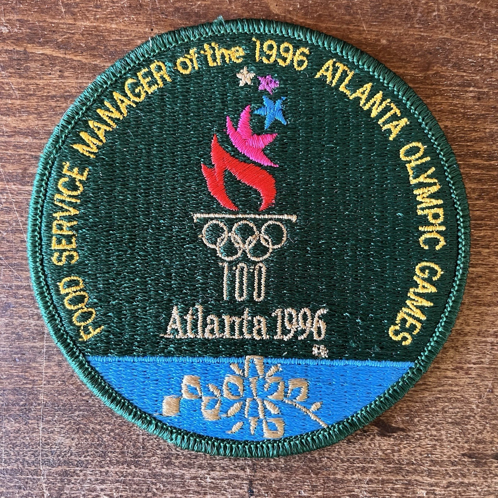 1996 Atlanta Olympic Games FOOD SERVICE MANAGER Uniform Patch 4”