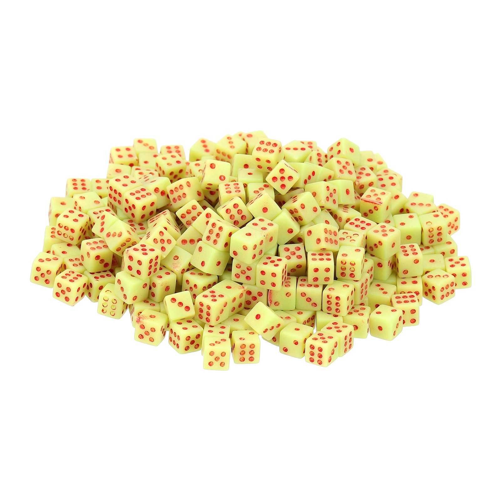 300Pcs, Mini Dice 5mm/0.2" Acrylic Game Dot Square Dice Green/Red