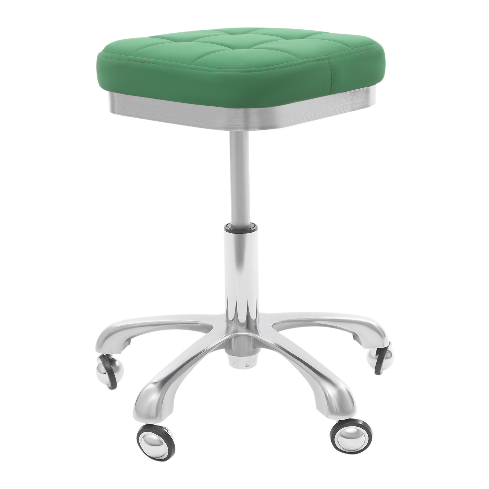 Square Rolling Stool, SPA Salon Stool, Green Rolling Stool Chair Free Standing