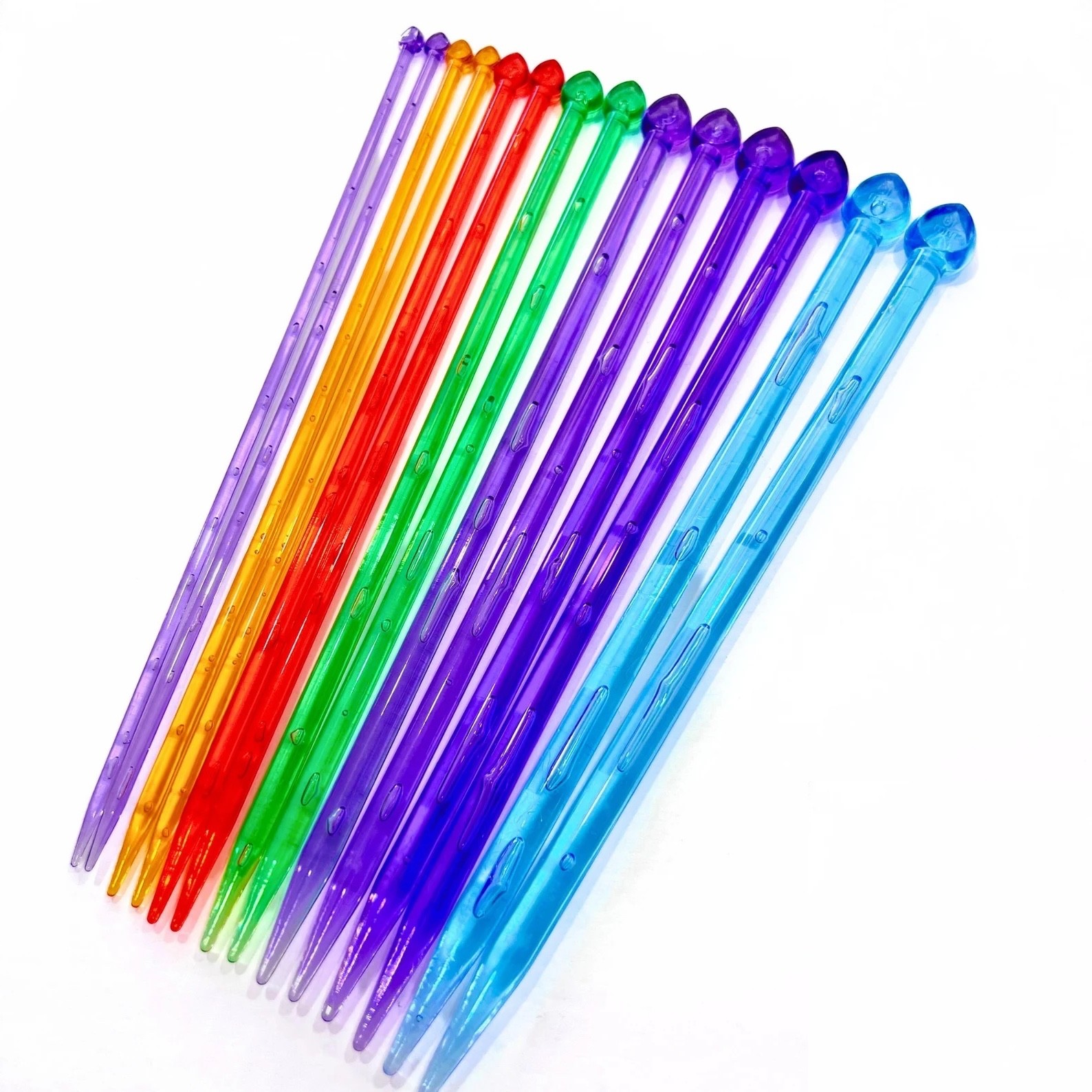 9" Acrylic single pointed knitting needles Color Craft Point Knit  (All sizes)