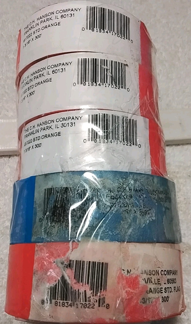 5PC CH HANSON 1-3/16"×300' ASSORTED COLORS FLAGGING TAPE