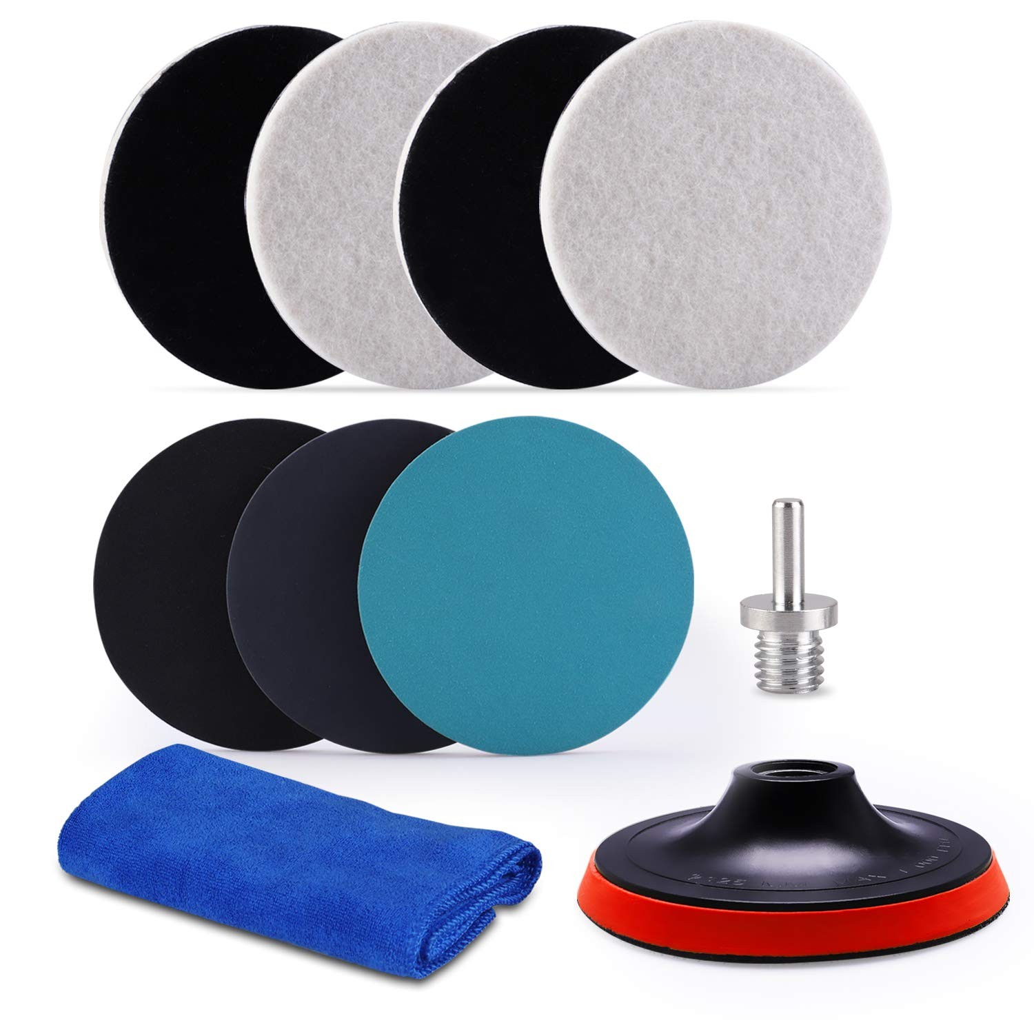 5Inch Glass polishing Pads, 10Pcs Wool Felt Disc Glass Polishing Kit Buffing ...