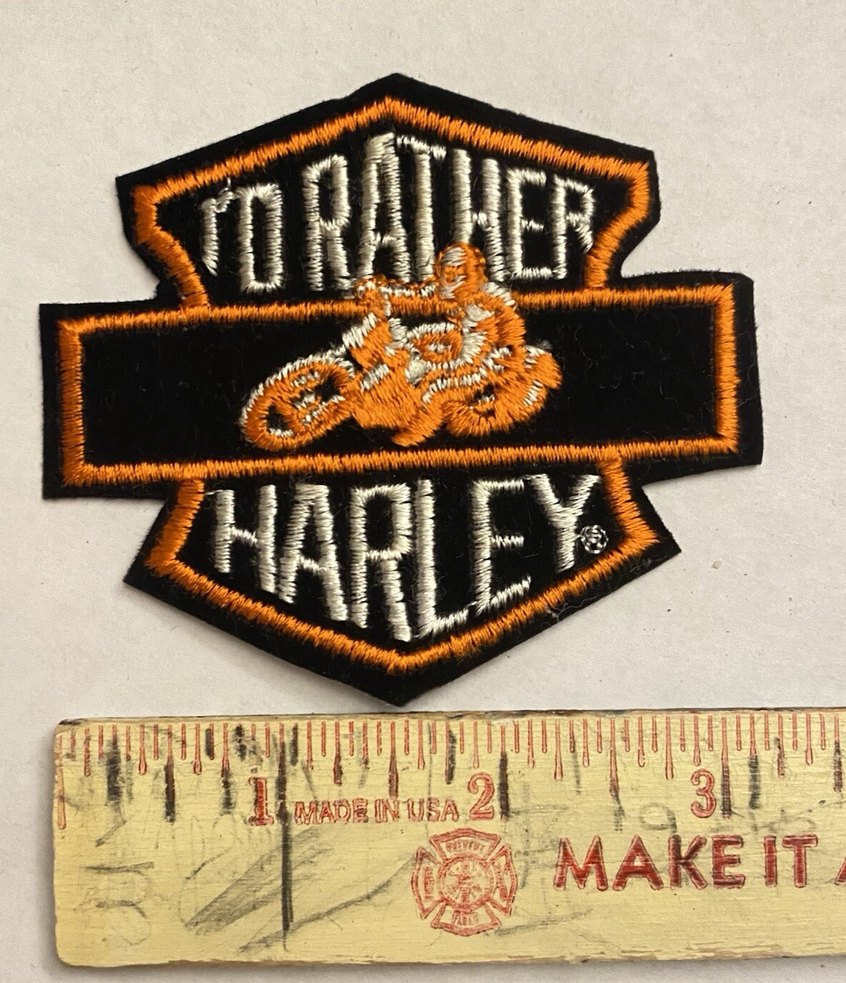 Vintage Harley Davidson Patch 80s Motorcycle Club I'd Rather Ride