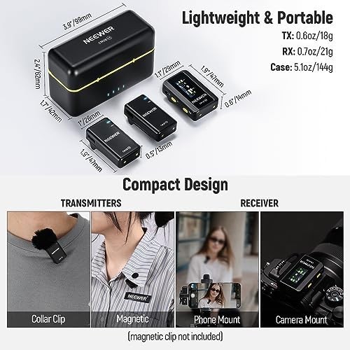 CM28 (1 RX + 2 TX + Charging Case), Wireless Lavalier Microphone, CM28 Set