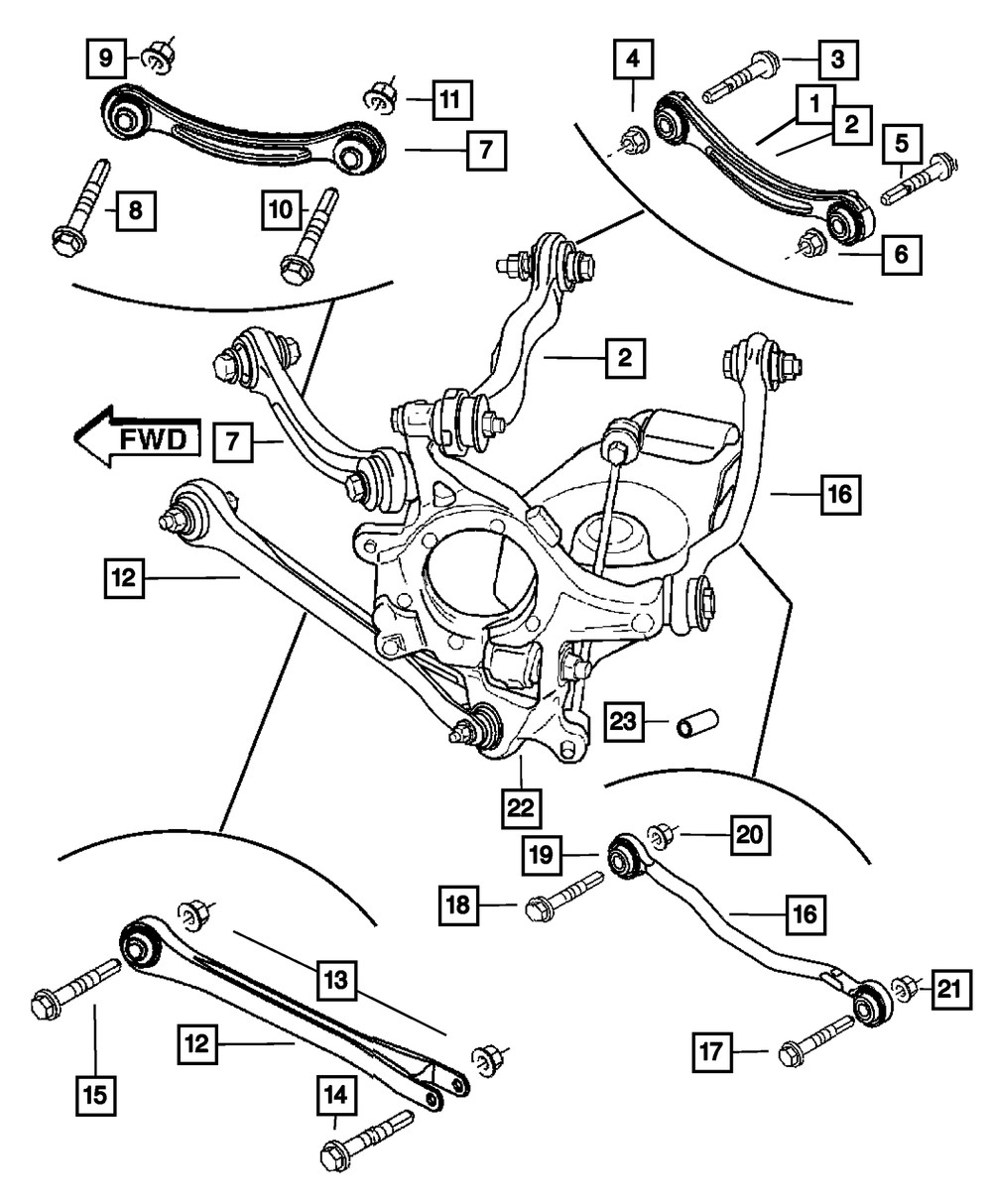 Genuine Mopar Rear Knuckle Left 4782587AF