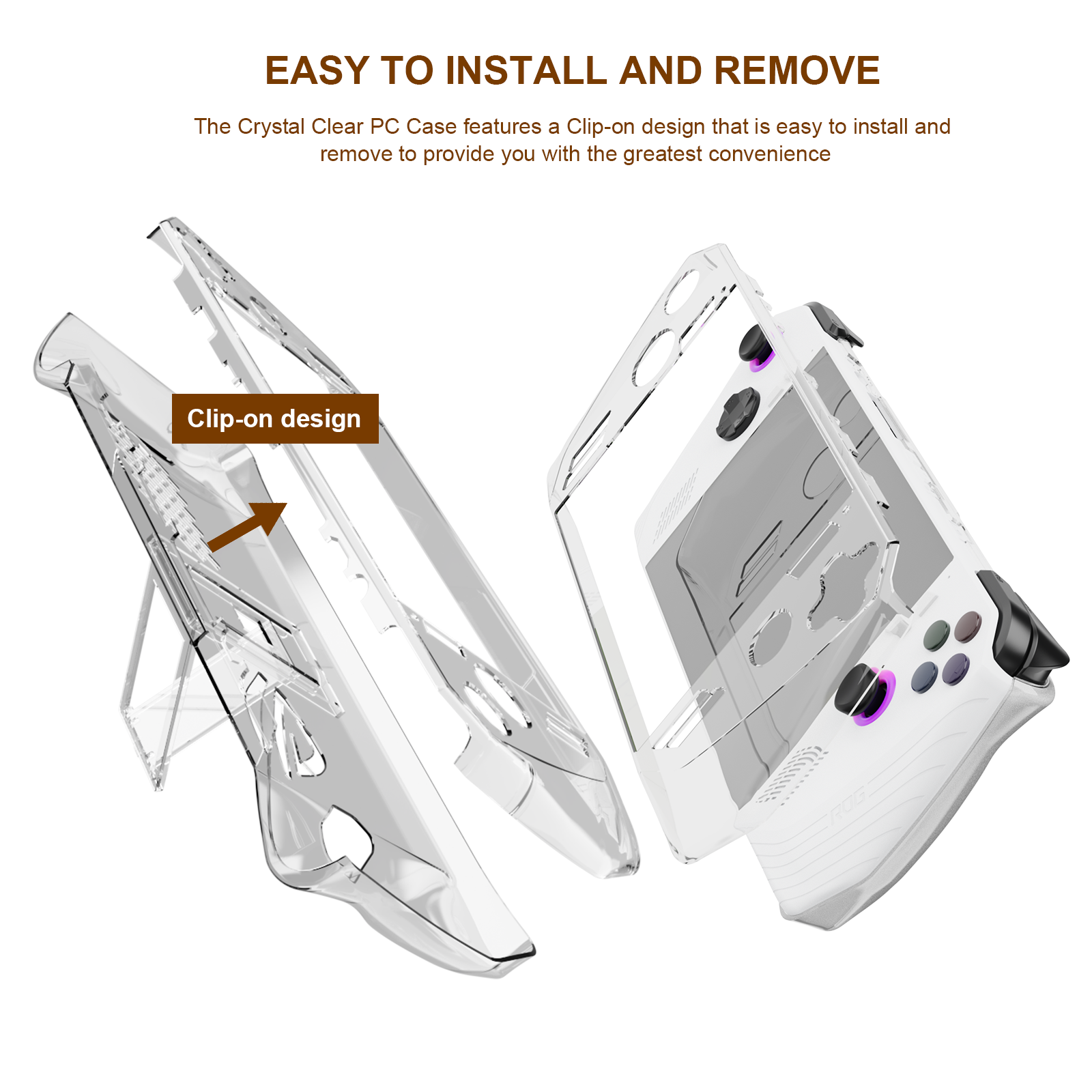 Crystal Clear Case Protective Case for ROG Ally Game Console Accessories