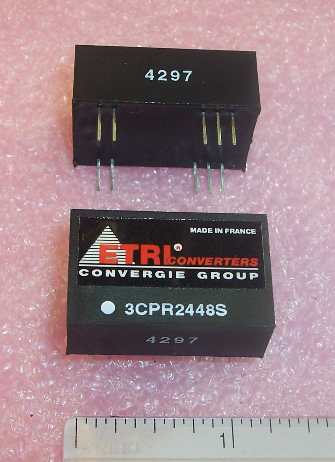 QTY (2) 3CPR2448S ETRI CONVERTERS CONVERGIE GROUP 10 PIN DC CONVERTER 24V-48V