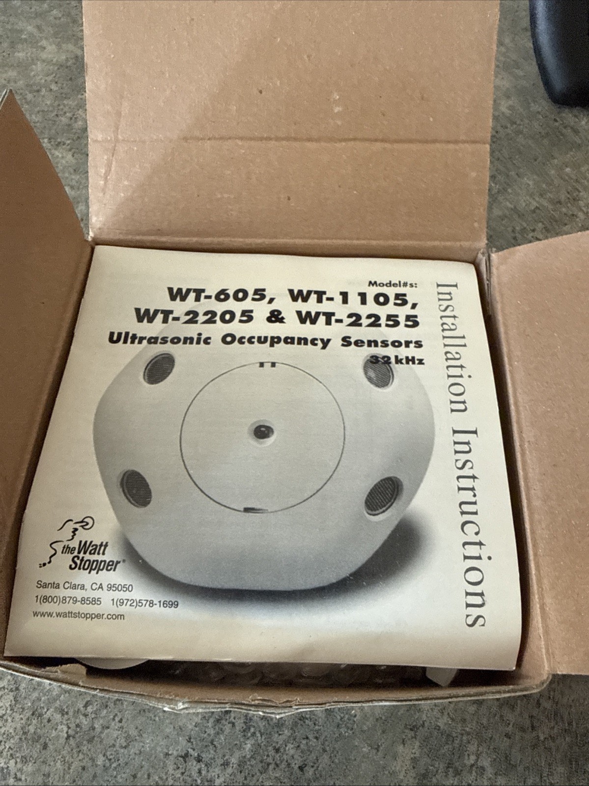 Legrand Wattstopper WT-605 Ultrasonic Ceiling Occupancy Sensor White 24 volt