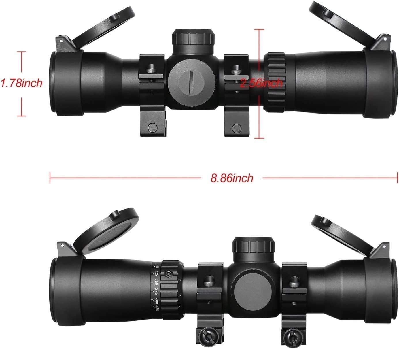 Crossbow Scope 1.5-5x32, 300-450 FPS Adjustment, Illuminated-