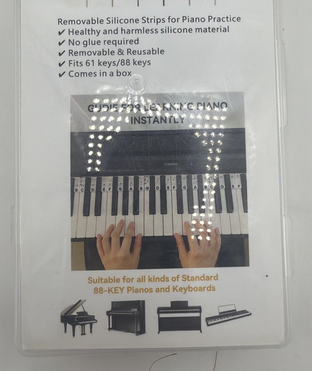 Piano Notes for Beginners Removable 88-Key Labels 61-Key Silicone Keyboard Note