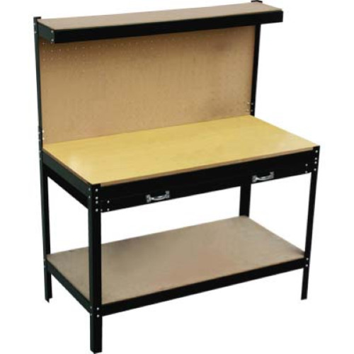 Painted Steel Workbench with Tool Panel
