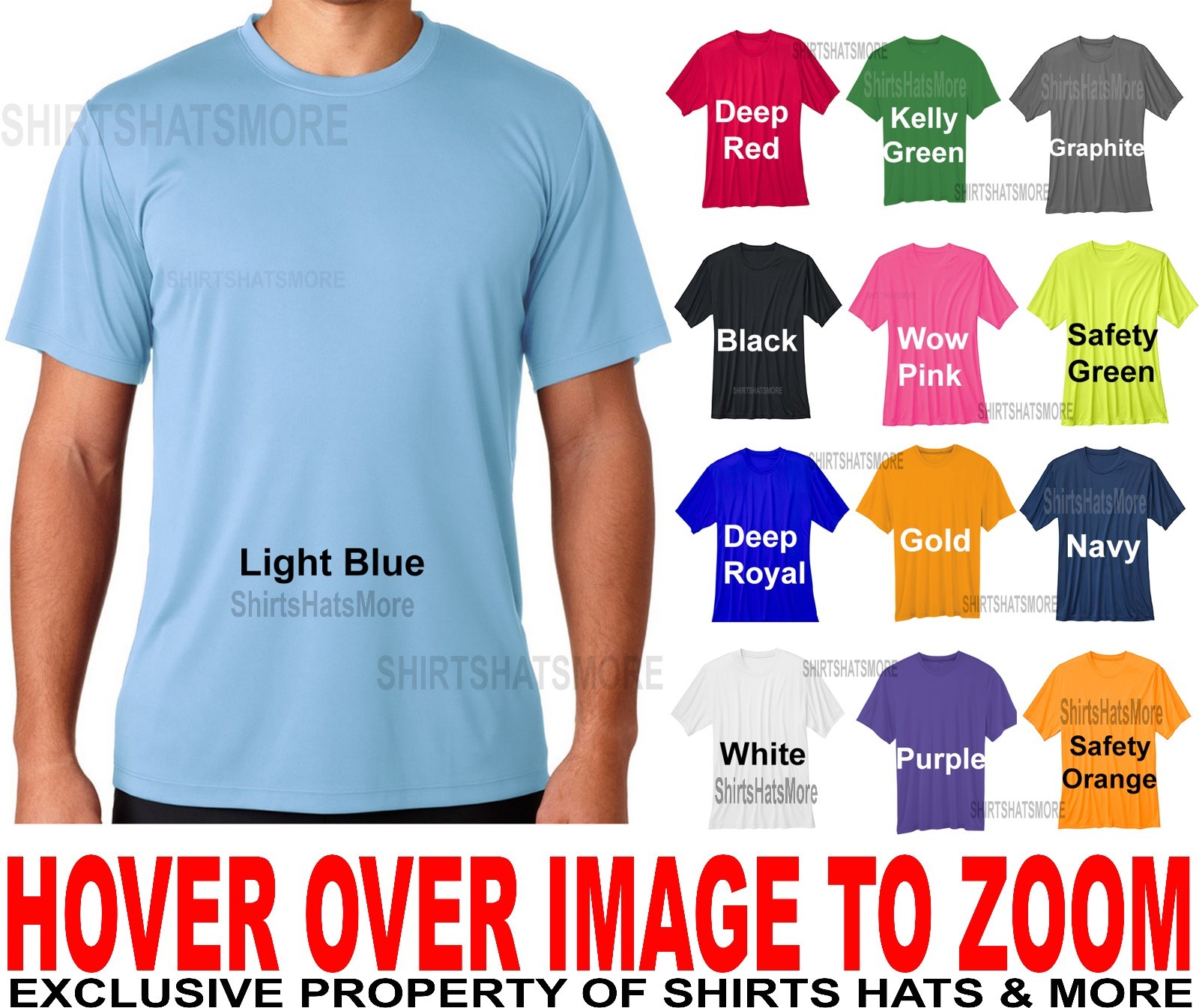 HANES Mens Moisture Wicking T-Shirt Dri Fit Exercise Performance Tee XS-XL 2X 3X
