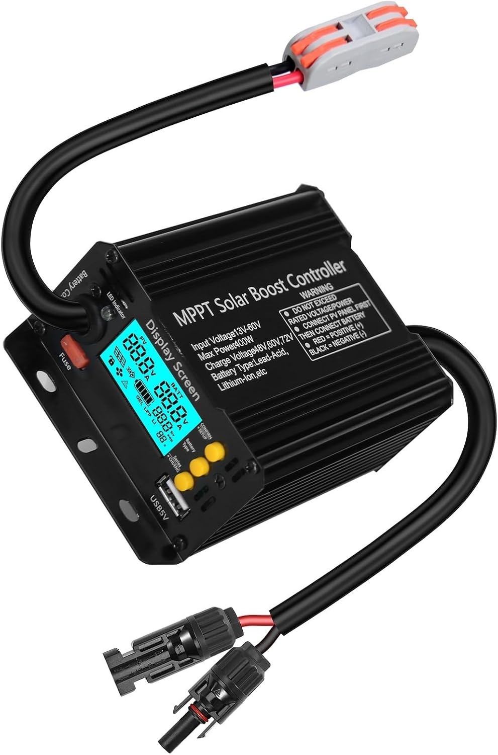 400W Boost MPPT Solar Charge Controller LCD Solar Panel Regulator LCD-400W