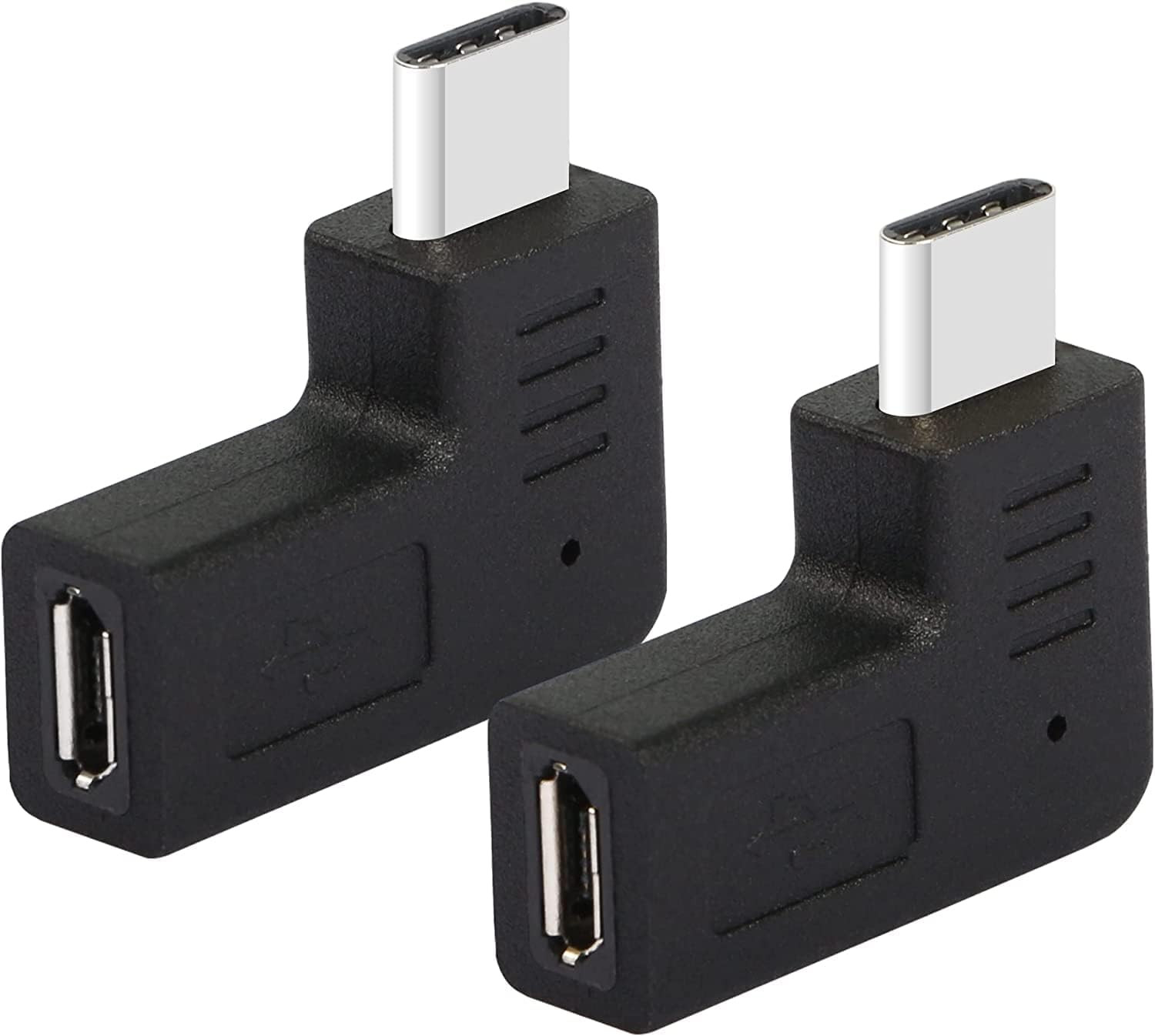 Right Angle USB C to Micro USB Adapter, 90 Degree Type C Male to Micro 5Pin USB