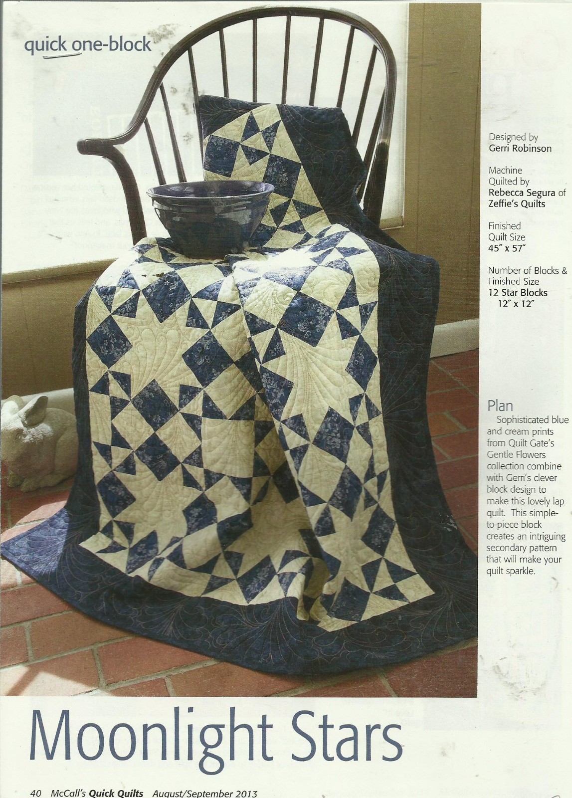 D0171 MOONLIGHT STARS  QUILT PATTERN/INSTRUCTIONS