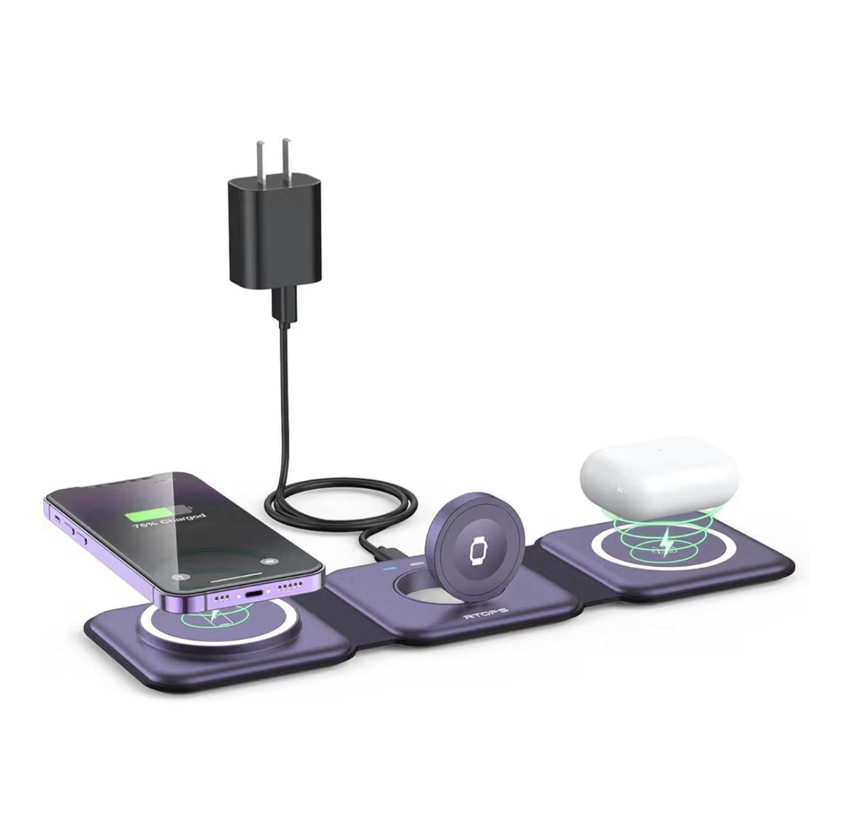 Wireless Charger 3 in 1 RTOPS Magnetic Travel Wireless Charging Station