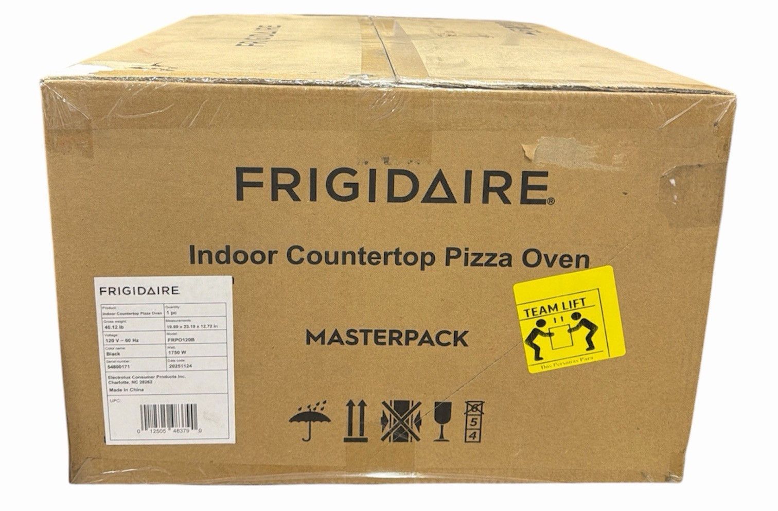 Frigidaire FRPO120B Black Indoor Countertop Pizza Oven w/ Air Fry & Oven Cooking