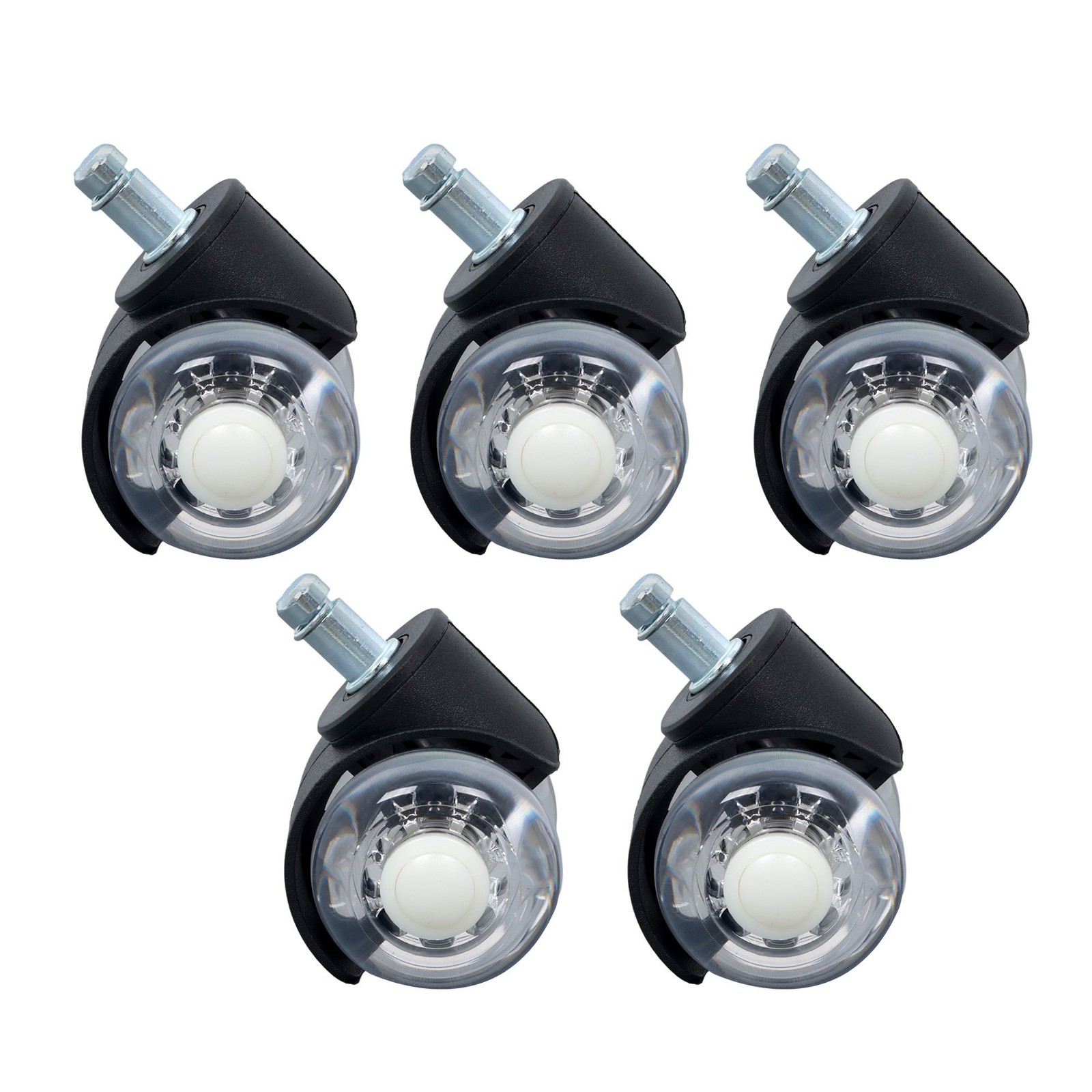 2Inch Office Chair Replacement Caster Rubber Heavy Duty 360° Swivel Wheels 5Pcs