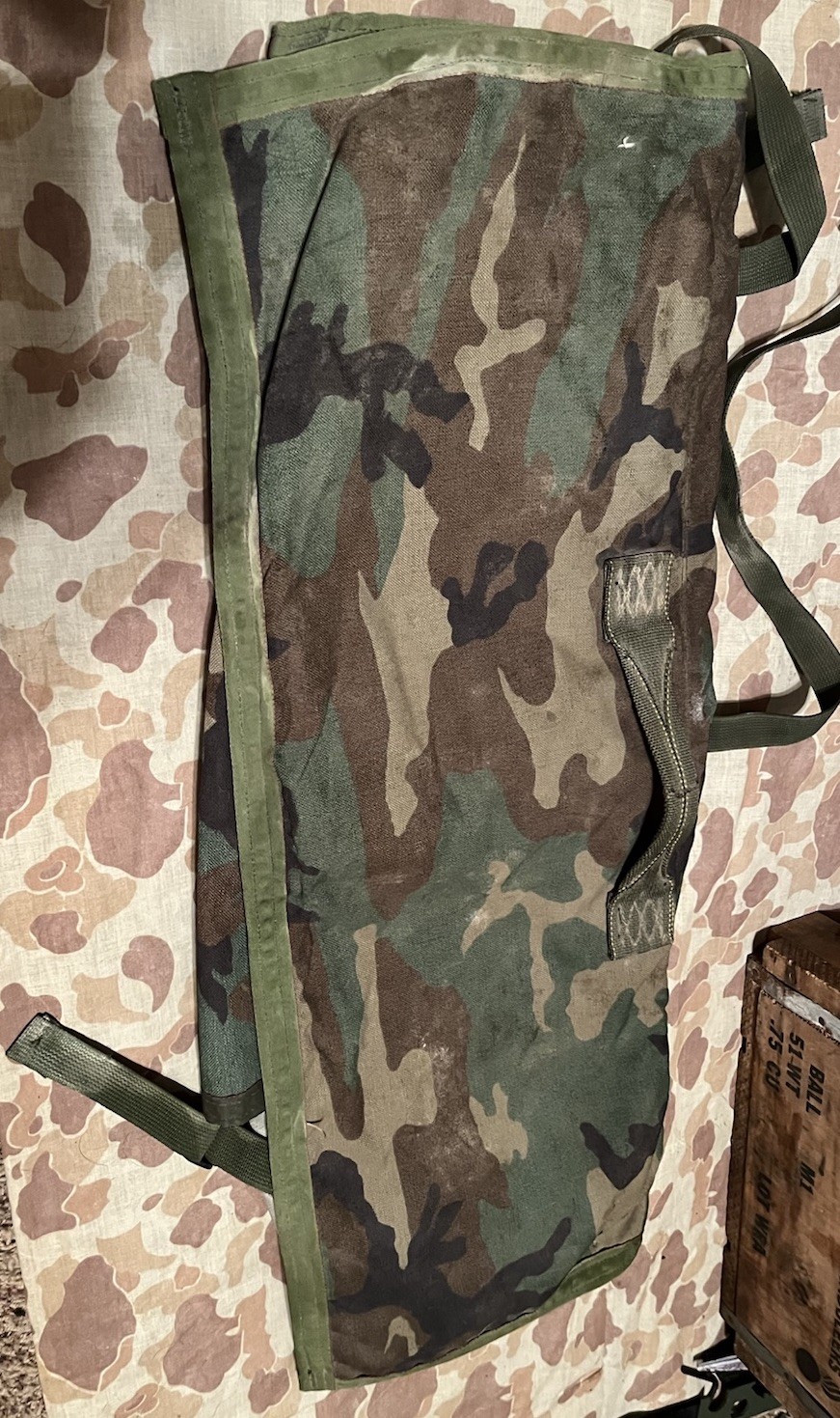 USGI 249 Saw Spare Bbl Bag Woodland Camo GWOT Iraq / Afganistan Era