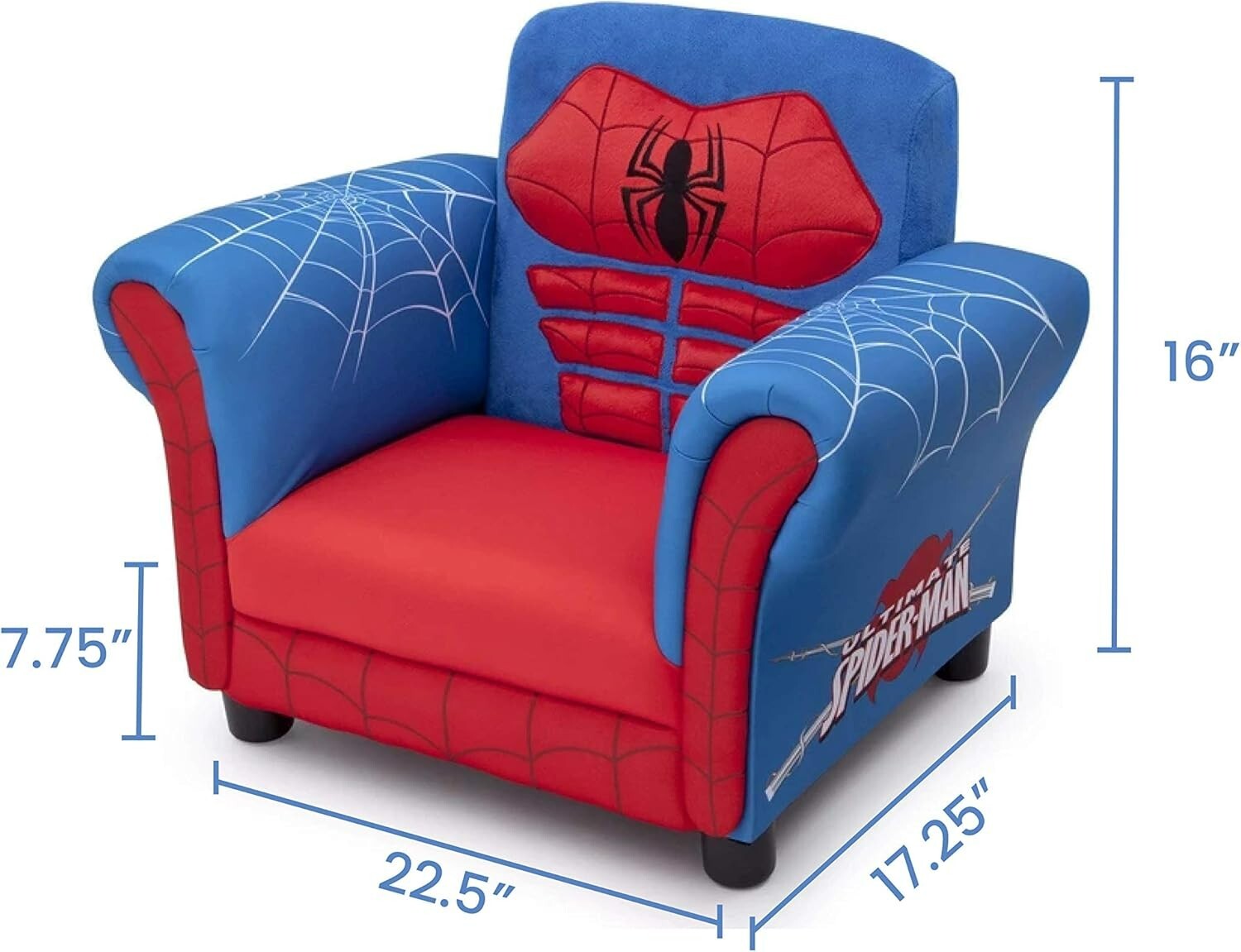 Upholstered Chair, Marvel Spider Man (Blue, Red)