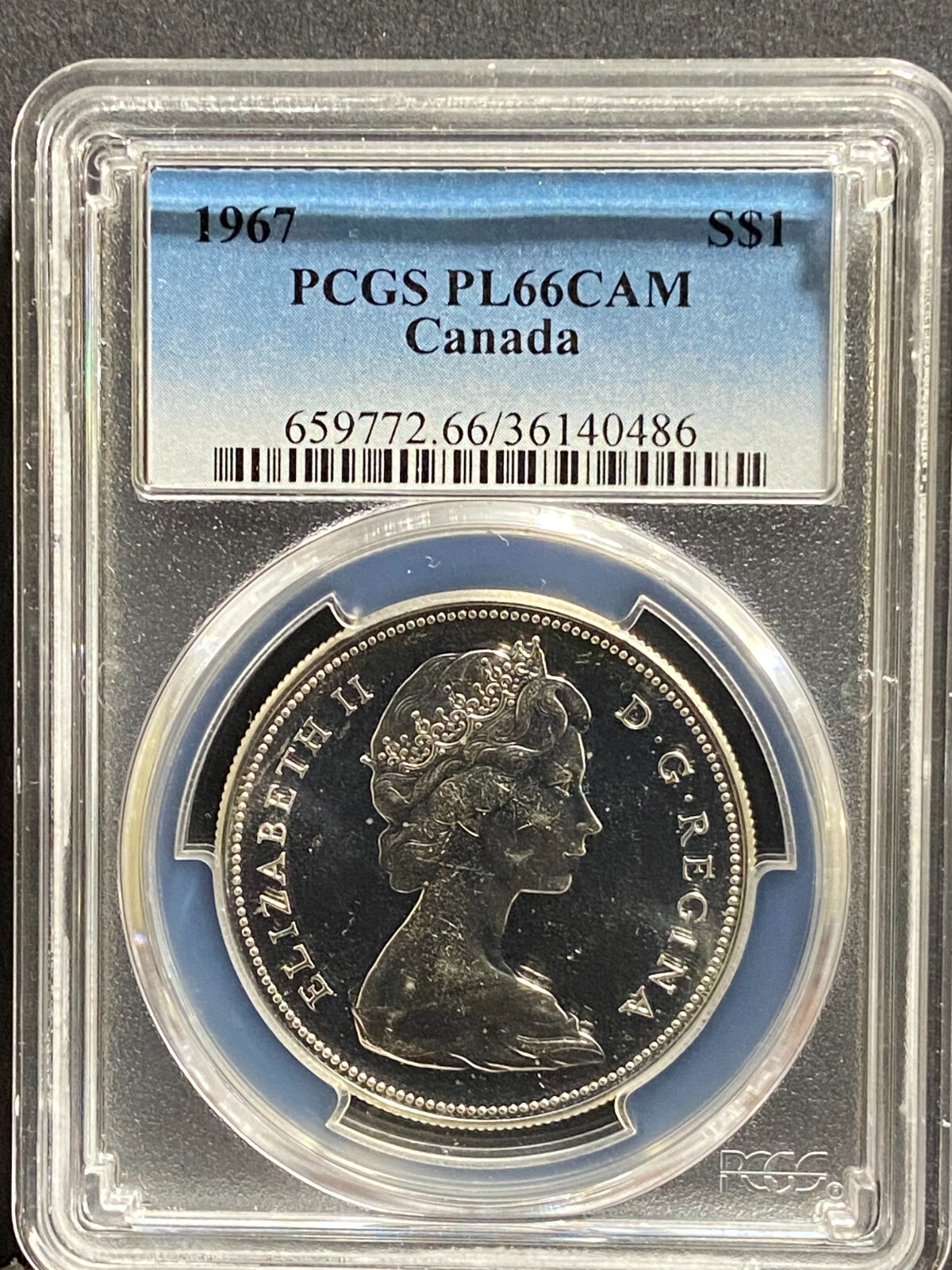 1967 Canada Goose Silver Dollar PCGS PL66CAM Cameo PL 66 Rotated Die (486)