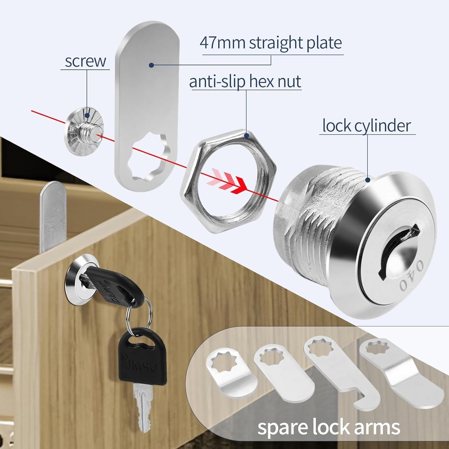 (2 Pack Keyed Alike) Truck Tool Box Locks with Keys - Replacement Pickup