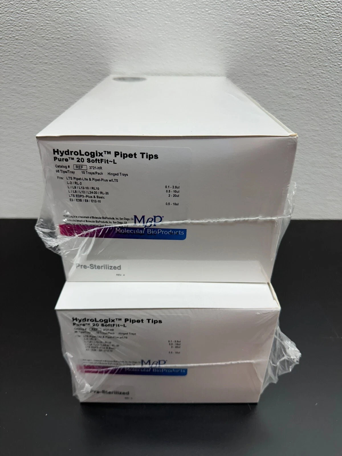 MBP HydroLogix SoftFit-L REF 3721-HR Pipet Tips Pure 20uL Lot 2 Packs