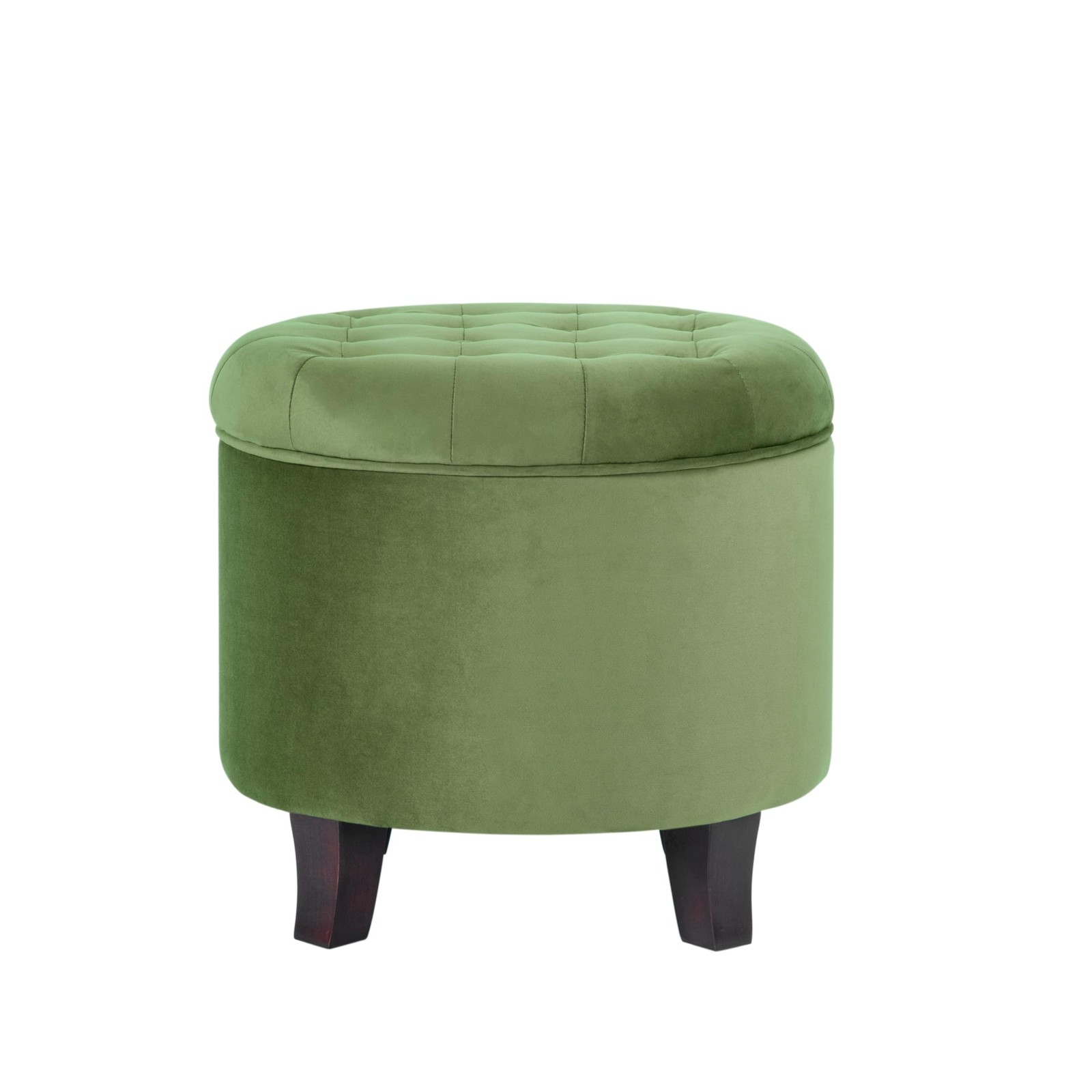 Home Decor | Upholstered Round Velvet Tufted Foot Rest Ottoman | Ottoman with St